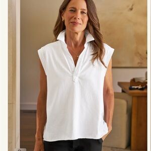 Frank Sleeveless Olivia Sleeveless Shirt - White